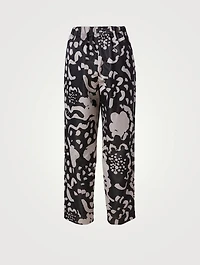 Slim-Fit Pants Glossy Mist Print
