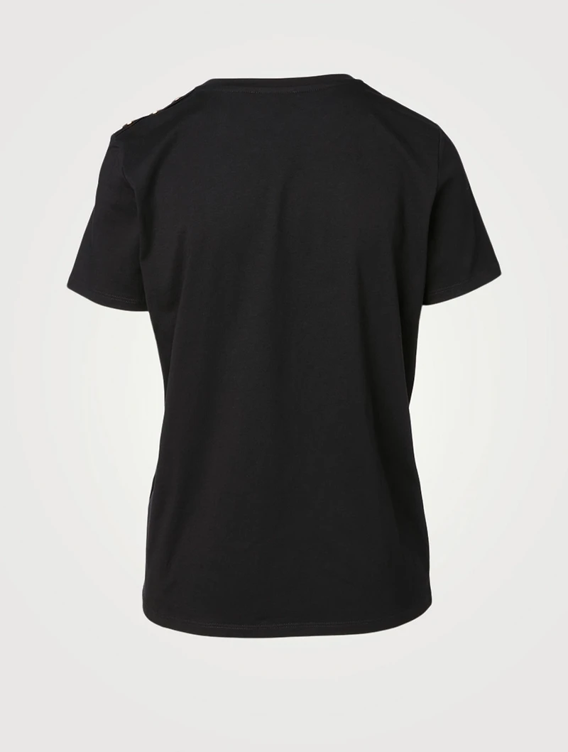 Cotton Logo T-Shirt With Buttons