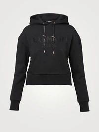 Cropped Strass Logo Hoodie