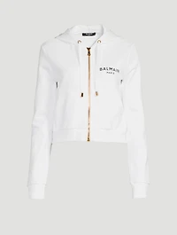 Cropped Zip Hoodie With Logo