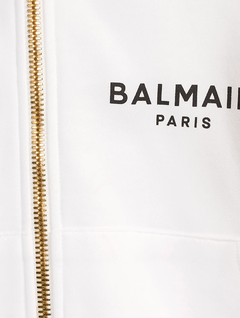 Cropped Zip Hoodie With Logo