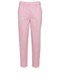 Cotton Tapered Pants Gingham Print