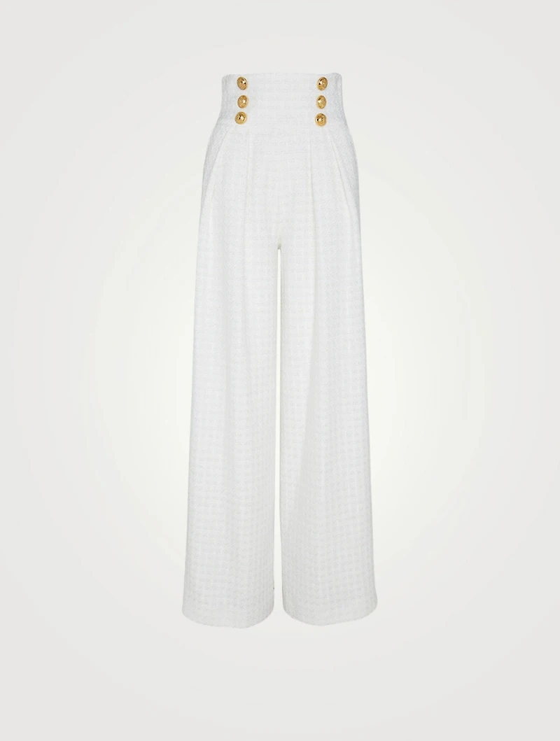 Tweed Wide-Leg Pants