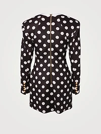 Long-Sleeve Mini Dress In Polka Dot Print
