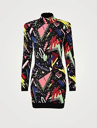80s Jacquard Mini Dress