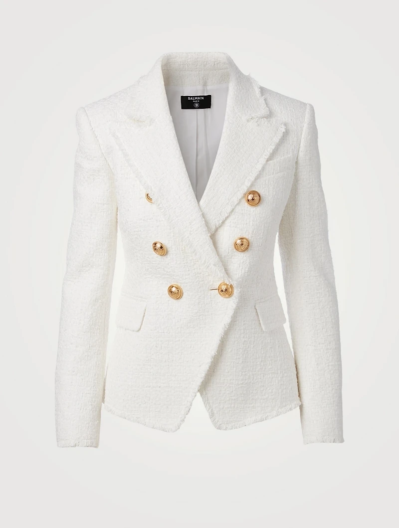 Tweed Bouclé Double-Breasted Blazer