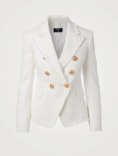 Tweed Bouclé Double-Breasted Blazer