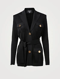 Belted Jacket With Buttons