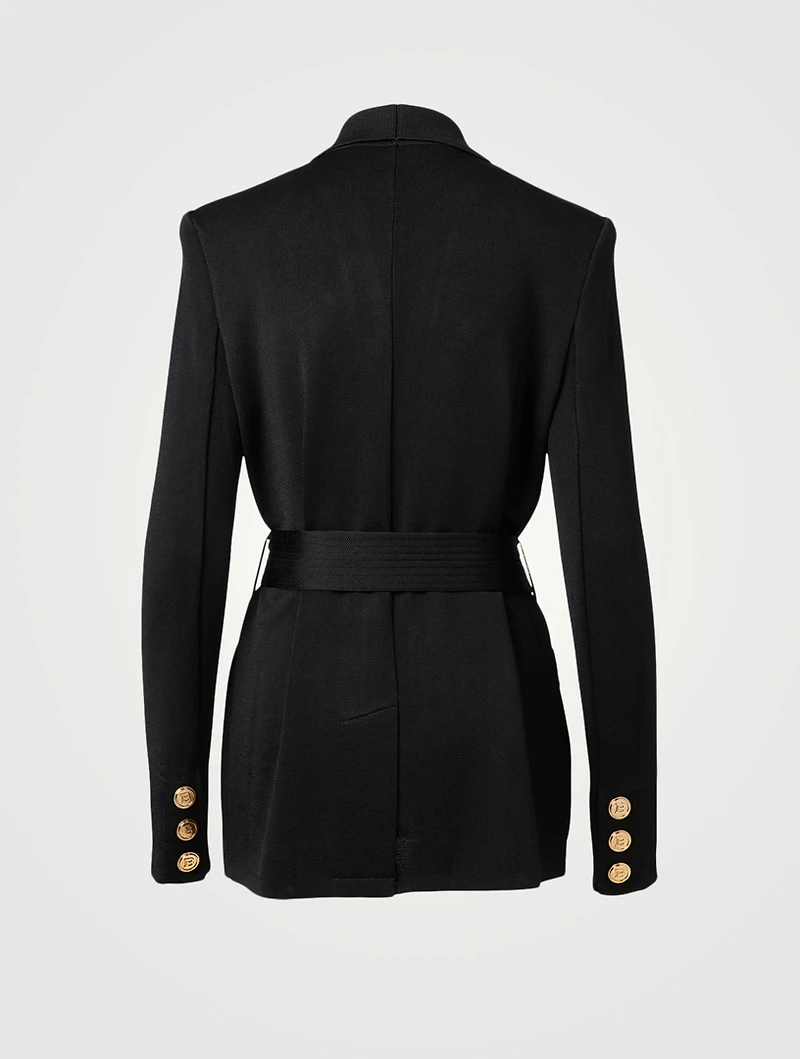 Belted Jacket With Buttons
