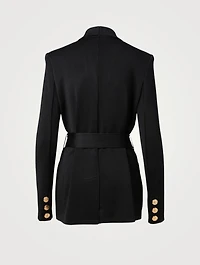Belted Jacket With Buttons