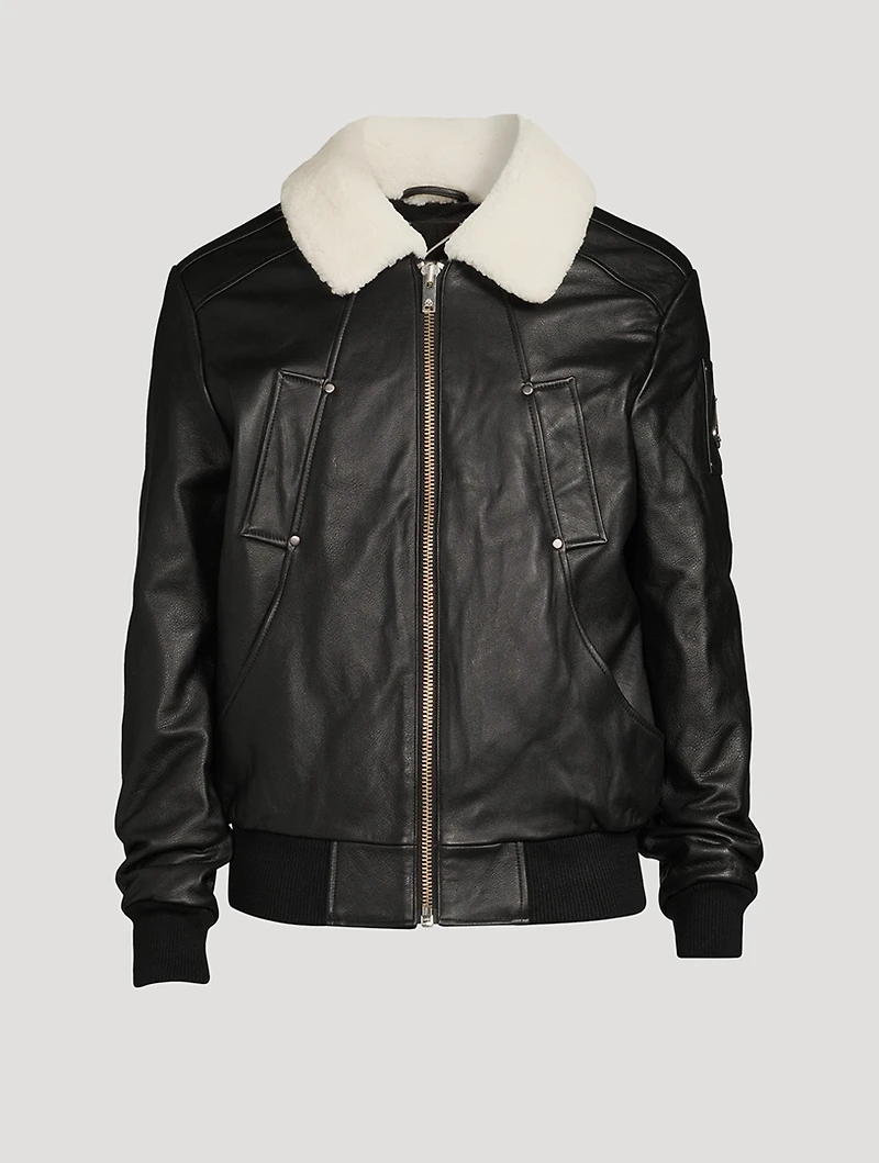 Deer Park Leather Bomber Jacket