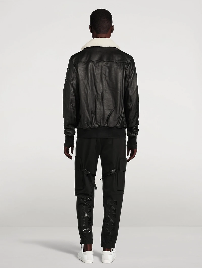 Deer Park Leather Bomber Jacket