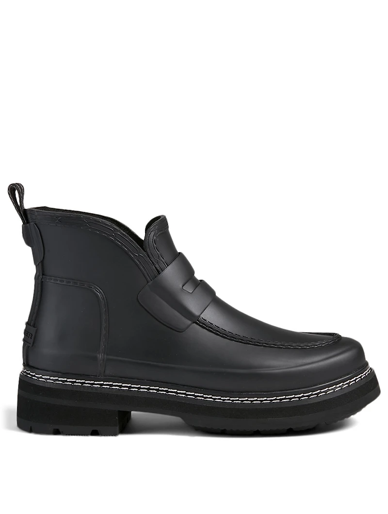 Refined Stitch Detail Rubber Loafer Ankle Boots