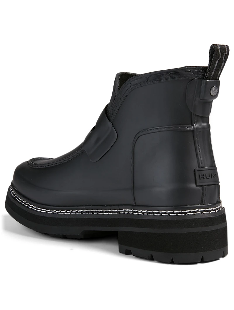 Refined Stitch Detail Rubber Loafer Ankle Boots