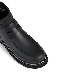 Refined Stitch Detail Rubber Loafer Ankle Boots