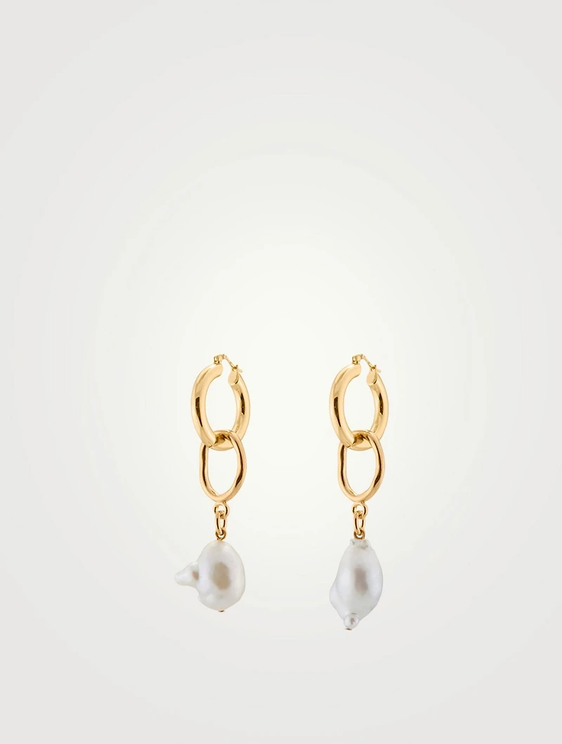 Found Object Pair Earrings With Pearls