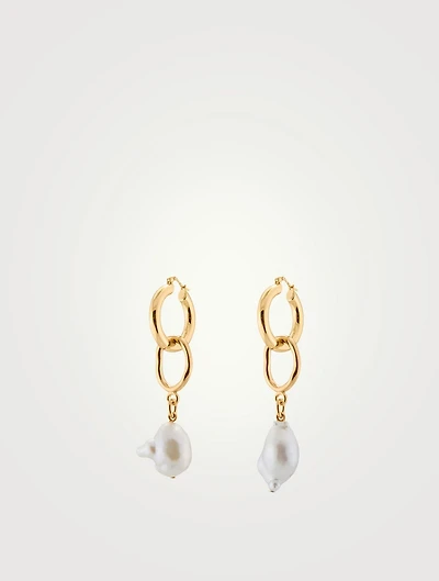 Found Object Pair Earrings With Pearls