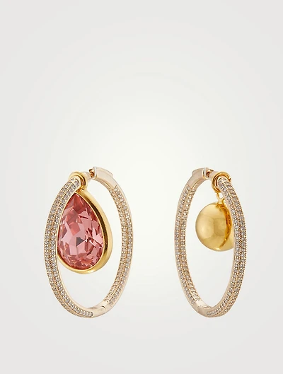 Waratah Hoop Earrings With Crystals