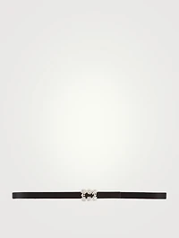 Strass Flower Buckle Silk Satin Belt