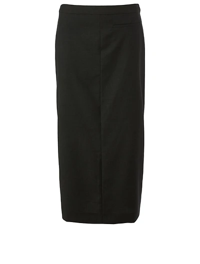 Pol Wool And Silk Midi Skirt