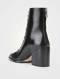 Lotta Leather Heeled Lace-Up Ankle Boots