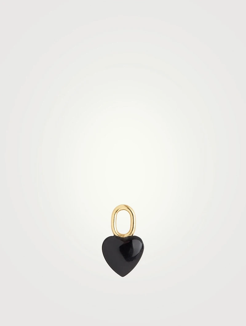 Black Onyx Heart Charm