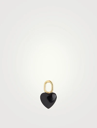 Black Onyx Heart Charm