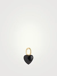Black Onyx Heart Charm