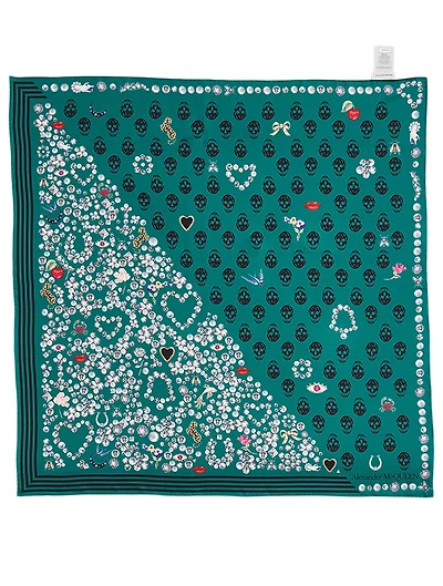 Silk Jewelled Button Biker Scarf
