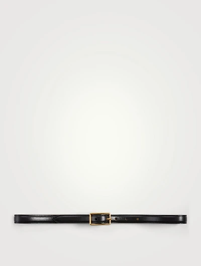 Thin Geometric Leather Belt