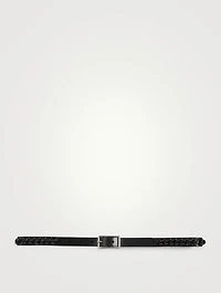 Thin Geometric Braided Leather Belt