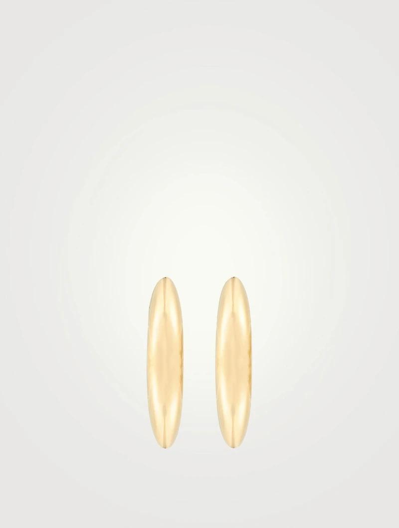 Mini 14K Gold Dome Huggie Hoop Earrings