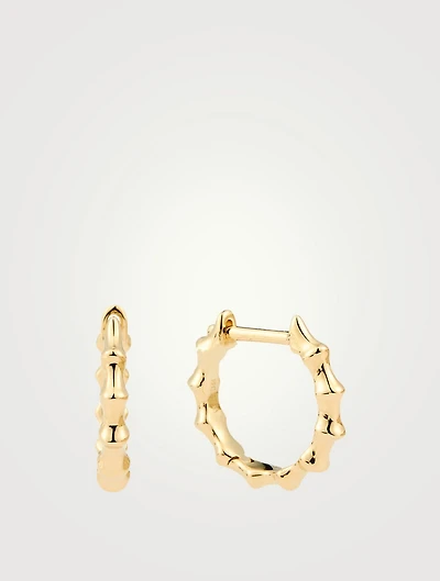 14K Gold Impala Horn Huggie Hoop Earrings