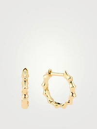14K Gold Impala Horn Huggie Hoop Earrings