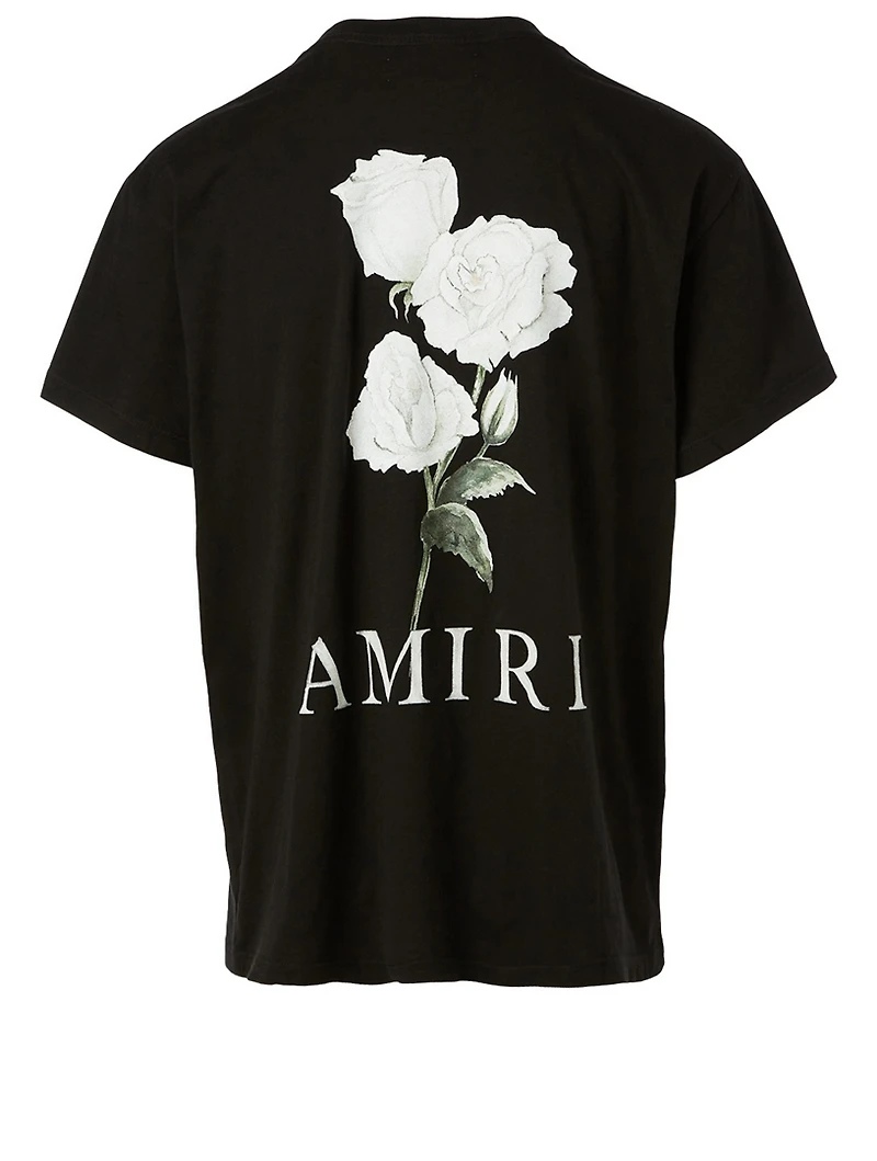Cotton Logo T-Shirt With Flower Back
