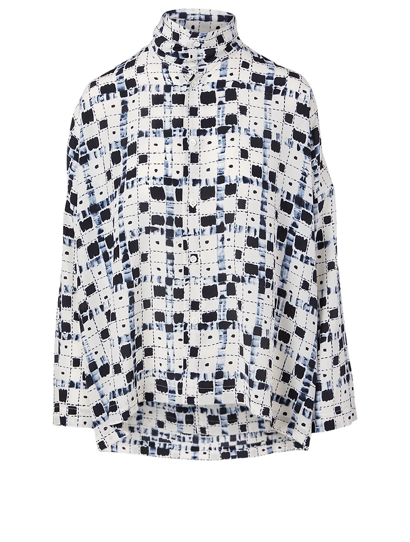 Silk Shirt Square Print
