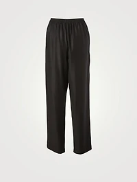 Wool And Silk Straight-Leg Pants