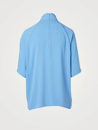 High-Neck Draped Blouse