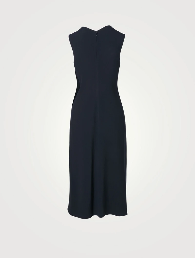 Fluid Cady Gathered Sleeveless Midi Dress