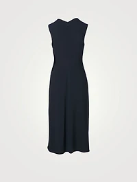 Fluid Cady Gathered Sleeveless Midi Dress