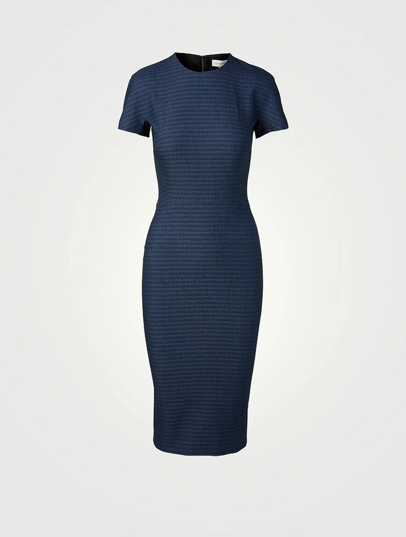 Textured Jacquard Fitted T-Shirt Dress