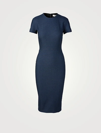 Textured Jacquard Fitted T-Shirt Dress