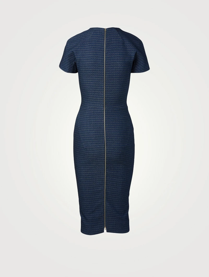 Textured Jacquard Fitted T-Shirt Dress
