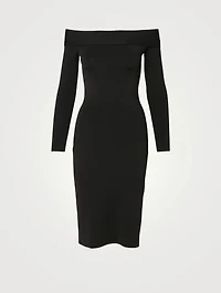 Off-The-Shoulder Fitted Midi Dress