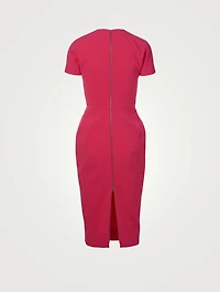 Wool-Blend Fitted Midi Dress