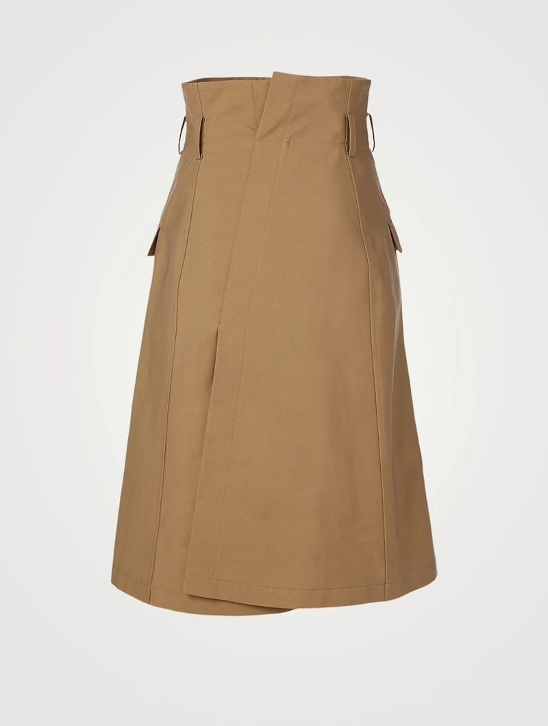 High-Waisted Flared Midi Skirt