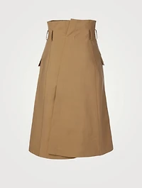 High-Waisted Flared Midi Skirt