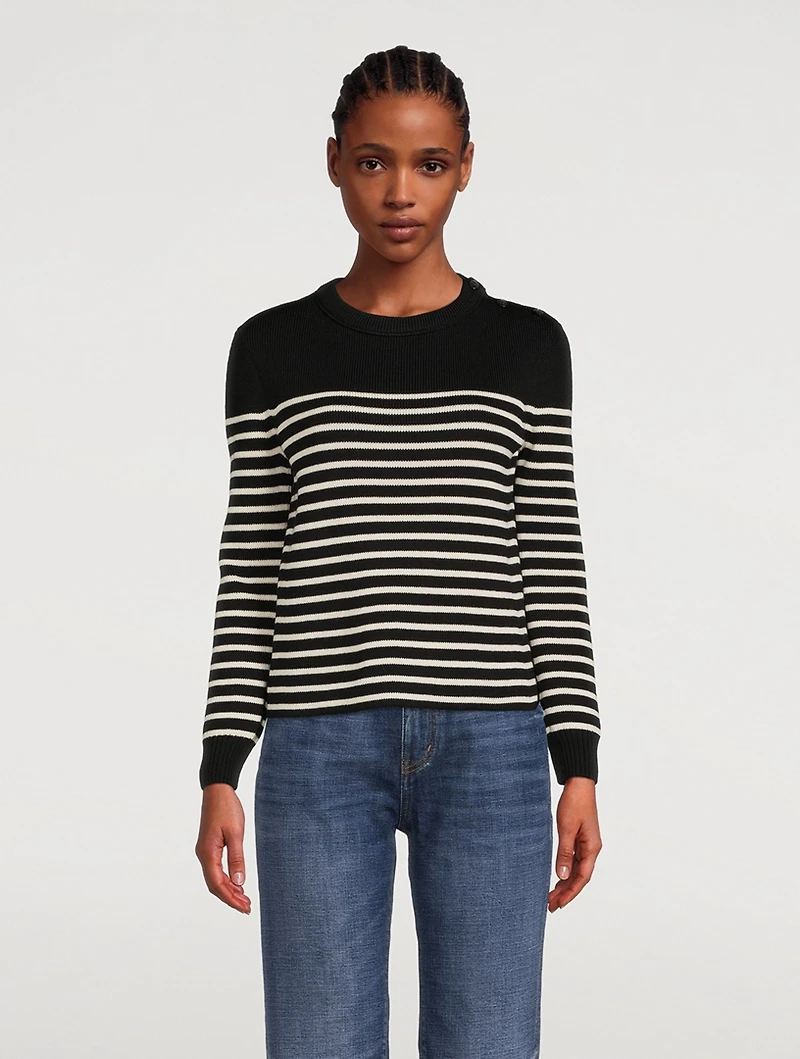 Cotton And Wool Sweater Striped Print