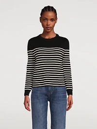 Cotton And Wool Sweater Striped Print