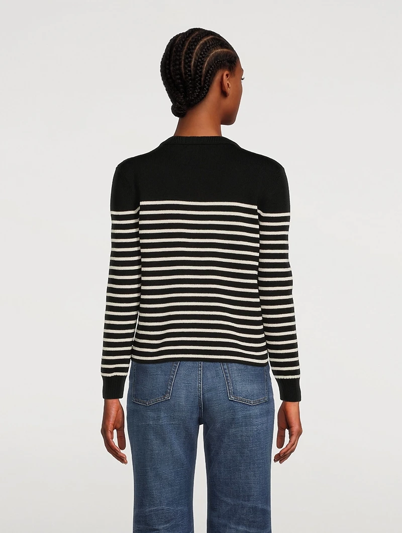 Cotton And Wool Sweater Striped Print